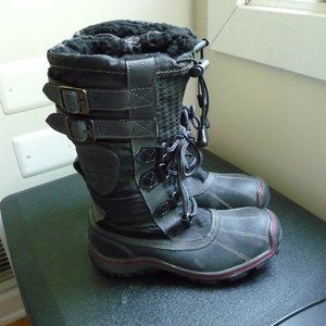 PAJAR  CANADA BLACK LEATHER  NYLON SHERPA WATERPROOF BOOTS SIZE EU 37/US 6-6.5